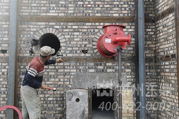 山西利森煤泥烘干機設(shè)備燃?xì)鉅t施工現(xiàn)場