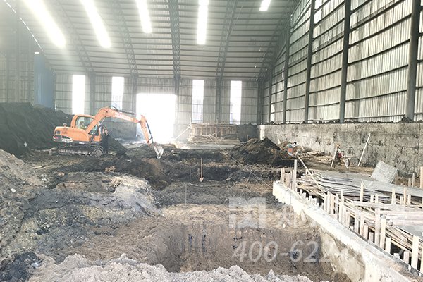 內(nèi)蒙古客戶1000噸煤泥干燥機項目土建現(xiàn)場